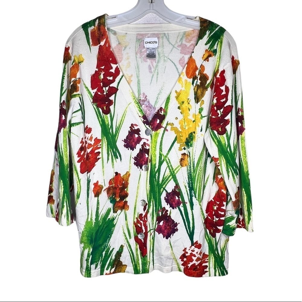 Chico's Floral‎ Cardigan Sweater
